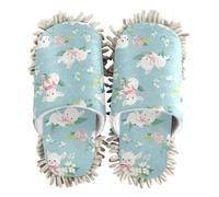EtherSpher Microfiber Washable Mop Slippers Shoes Shoes for Kitchen House Cleaning Flower Cute Cartoon Sheep