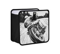 EtherSpher Motorcyclist Is Riding Classic Bike Black White Hanging Garbage Bag For Vehicle Car Garbage Can For Back Seat