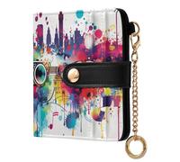 EtherSpher Music Vector Colorful Drops Convenient Women's Folding Wallet with Card Slots PU Leather Wallet with Card Slots for Girls Women Ladies