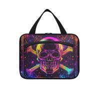 EtherSpher Mysterious Tarot Astrological Skeleton hanging makeup bags for women with hook, designer unisex bags with zipper for dad work porta cosmeticos mujer para cartera L, Mysterious Tarot