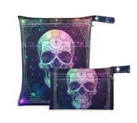 EtherSpher Mysterious Tarot Astrological Skeleton reusable bathing suit bag 2 Pack travel essentials for baby with handles for travel, baby diapers