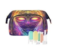 EtherSpher Mysterious Tarot Astrological Skeleton Travel Bag Zipper Large Cosmetic Bag Change Purse for Card Key Organizer, Mysterious Tarot astrological skeleton, One Size