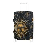 EtherSpher Mystic Golden Sun Moon Elastic durables Luggage Cover Washable Suitcase Elastic Cover Baggage Protector Fit 18-32 Inch Luggage