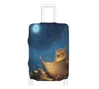 EtherSpher Mystic Owl Galaxy Night Elastic Large Luggage Covers for suitcases Scratchproof Carry on Suitcase Cover Luggage Protector Fit 18-32 Inch Luggage