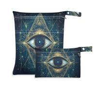 EtherSpher Mystic Tarot Astrological Eyes reusable wet dry bags for diaper bag 2 Pack travel essentials for baby with handles for travel, travel