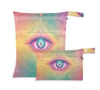 EtherSpher Mystic Tarot Astrological Eyes washable wet bag 2 Pack travel essentials for baby with handles for bathing, yoga