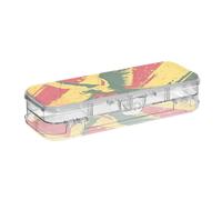 EtherSpher National Vietnam War Veterans Day Red-yellow Bird Designed Clear Pencils Box Double-Deck Hard Pens Case Boxes For Stationery Supplies With Lid