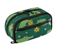 EtherSpher Naughty Americas Alligator Sleeping Wear-Resistant Pencil Case Zipper Pencil Case for School Teen Girl Boy Men Women caja para lapices escolares