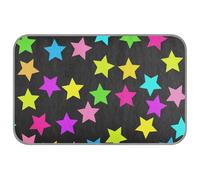 EtherSpher Neon Black Colorful Stars Summer Summer Cooling mat for Dogs Self Cooling Blanket for Cats for Rabbits Travel esterilla refrescante para Perros M