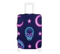 EtherSpher Neon Colored Stars Moons and Skeletons Elastic Luggage Cover Scratchproof Suitcase Cover Suitcase Protector Fit 18-32 Inch Luggage