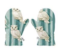 EtherSpher Neutral Owl Turquoise Striped warm toddler mittens toddler snow gloves guantes para el frio ni?as M 4-6