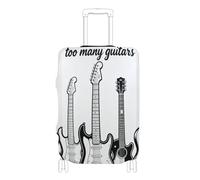 EtherSpher Never Have Too Many Guitars Black Elastic Luggage case Protective Cover Scratchproof Carry on Suitcase Cover Travel Essentials Fit 18-32 Inch Luggage