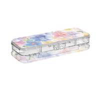 EtherSpher New Zealand Koru Beauty Summer Flowers Colorful Designed Clear Plastic Pencil Box Double Deck Transparent Pens Cases For Craft Art With Lid