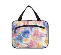 EtherSpher New Zealand Koru Beauty Summer Flowers Colorful hanging large capacity travel cosmetic with hook, designer unisex medicine bag for accessories for women traveling bolso para maquillaje L
