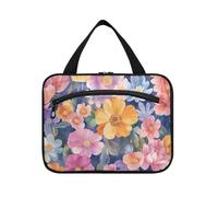 EtherSpher New Zealand Koru Beauty Summer Flowers Colorful hanging makeup travel bag with hook, designer essentials toiletry bag hanging for women traveling trip kit de para mujer L, New Zealand Koru