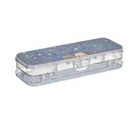 EtherSpher Night under The Blue Stars Moon Designed Clear Pencil Box Double-Deck Transparent Pens Cases For Stationery Supplies With Snap And Lid