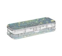 EtherSpher Night under The Blue Stars Moon Designed Clear Pencils Box Double Deck Pens Case Boxes For Stationery Supplies With Lid