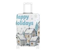 EtherSpher Nordic White Merry Christmas House Elastic Cover for Luggage Travel Anti Scratch Suitcase Covers Luggage Protectors Fit 18-32 Inch Luggage