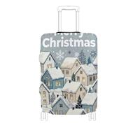 EtherSpher Nordic White Merry Christmas House Elastic Large Luggage Cover Protector Dustproof Cover for Suitcase Travel Accessories Fit 18-32 Inch Luggage