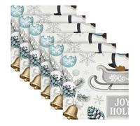 EtherSpher Nordic White Merry Christmas Penguin decorative easter dinner napkins cloth farmhouse washable cloth napkins servilletas de tela para fiestas 20 x 20in set of 6