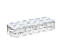 EtherSpher Oil on Canvas Gray and White Checkered Pattern Designed Clear Pencils Box 2 Layer Storage Pens Case For Kids With Snap Lid