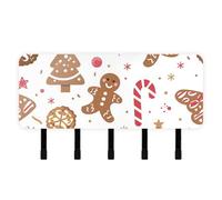 EtherSpher Orange Christmas Gingerbread Man Key Holder Wall Mount with Mail Organizer & 5 Self-Adhesive Hanging Room Decor Key hookorganizer for Doorway