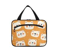 EtherSpher Orange Cute Polar Bears White hanging mens toiletry bags for traveling with hook, designer necessities case for toiletries for travel accessories camping cartera para maquillaje L, orange