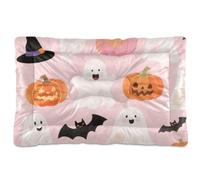 EtherSpher Orange Halloween Pumpkin Washable Dog Cat Bed Non-Slip Soft Comfortable Dog Cat Bed for Medium/Large Dogs 36" x 24"
