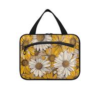 EtherSpher Overlapping Daisy Sketches hanging bag for men with hook, designer washable cosmetic organizer for women backpacking bolsos para hombre L, Overlapping daisy sketches, L
