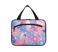 EtherSpher Parents' Day Beautiful Pink Purple Flowers hanging bags for women toiletry with hook, designer essentials bag for toiletries for women travel travel bolso de mano para hombre L, Parents