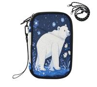EtherSpher Passport and Vaccine Card Wallet Combo Travel Documents Organizer Protector Cartoon Cute White Polar Bear