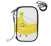 EtherSpher Passport Card Holder Combo Travel Documents Organizer Protector Cartoon Cute Yellow Funny Banana