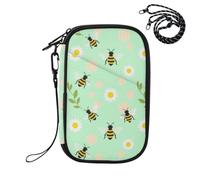 EtherSpher Passport Holder for Travel Family Travel Documents Organizer Protector Cute Cartoon Yellow Bee Daisy