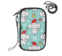 EtherSpher Passport Holder for Travel Family Wallet Combo Cartoon White Elephants Turquoise Snowflake Christmas