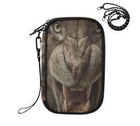 EtherSpher Passport Holder for Travel Vaccine Case Protector Cover Funny Angry Tigers Brown