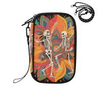EtherSpher Passport Holder for Travel Women Wallet Combo Boho Mandala Flower and Human Skeleton