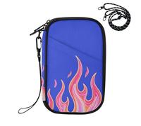 EtherSpher Passport Holder Wallet Wallet Combo Neon Flames Navy Blue