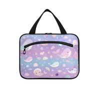 EtherSpher Pastel Colorful Sea Animal Dreamy hanging size toiletries for men with hook, designer washable toiletry bag for mom gym bolsos para hombre L, pastel colorful sea animal dreamy, L