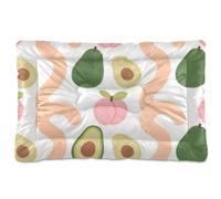 EtherSpher Peach Avocado Fruits Washable Dog Sleeping Mattress Soft Comfortable Anti-Slip Bottom Dog Cat Bed for Medium/Large Dogs 36" x 24"