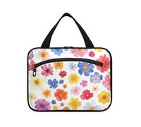 EtherSpher Peru Cantuta Beauty Summer Flowers Colorful hanging hanging travel toiletry bag with hook, designer cute bags for men for women cruises bolso de maquillaje para mujer L, Peru cantuta beauty