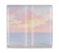 EtherSpher Pink Sunset by The Seaside Premium Leather Toursuit car registration and insurance card holder Essential Wallet Case for ID, Driver's License, Key Contact Information Cards