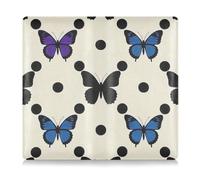 EtherSpher Polka Dot Animal Blue Butterfly Premium Leather Toursuit car registration and insurance card holder Essential Wallet Case for Cards, Essential Document Driver License, polka dot animal blue