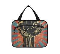 EtherSpher Protest Fist Illustration hanging toiletry bags for men with hook, designer fashion bag with compartments for traveling women trip bolsas de maquillaje para mujer L, Protest Fist