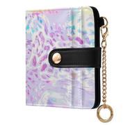 EtherSpher Psychedelic Tigers Dreamy Pastel Cute Ladies Lightweight Foldable Wallet PU Leather Wallet with Card Slots for Women Boys Girls