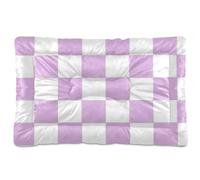EtherSpher Purple and White American Plaid Washable Dog Cat Bed Soft Anti-Slip Cat Kennel Crate Pad for Large Jumbo Medium Small Dogs 36" x 24"