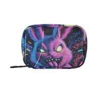 EtherSpher Purple Cartoon Evil Rabbit medicine bags with Detachable Compartments attachable medicine travel bag for purse
