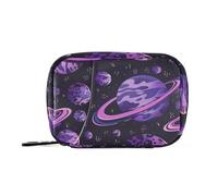 EtherSpher Purple Cartoon Planet medication bags with Detachable Compartments convenient pill cases organizers for purse