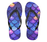 EtherSpher Purple Dragon Scales Sparkling rubber flip flops lightweight men flip for Outdoor Swimming, Hiking, Travel party