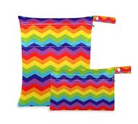 EtherSpher Rainbow Digital Papers reusable bags for diaper 2 Pack travel essentials for babies with handles for beach, bathing