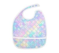 EtherSpher Rainbow Dragon Scales Shimmering Adjustable Drool Bibs Set with Snap Bibs and Burp Cloths 2 Pack babador para